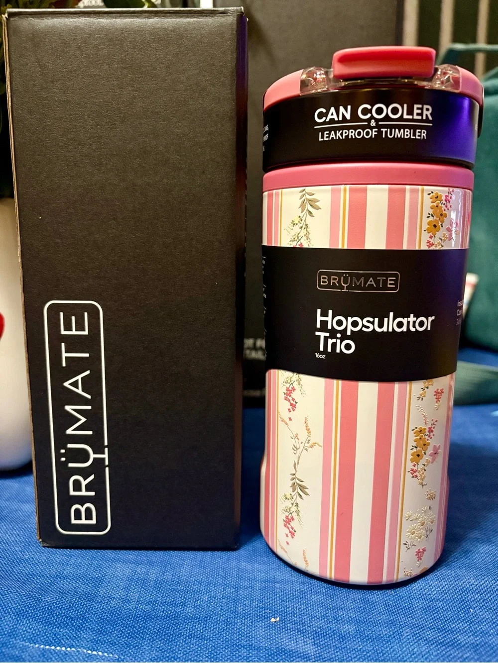 Brumate Cascading Floral 16oz Hopsulator Trio 3-in-1 Can Cooler